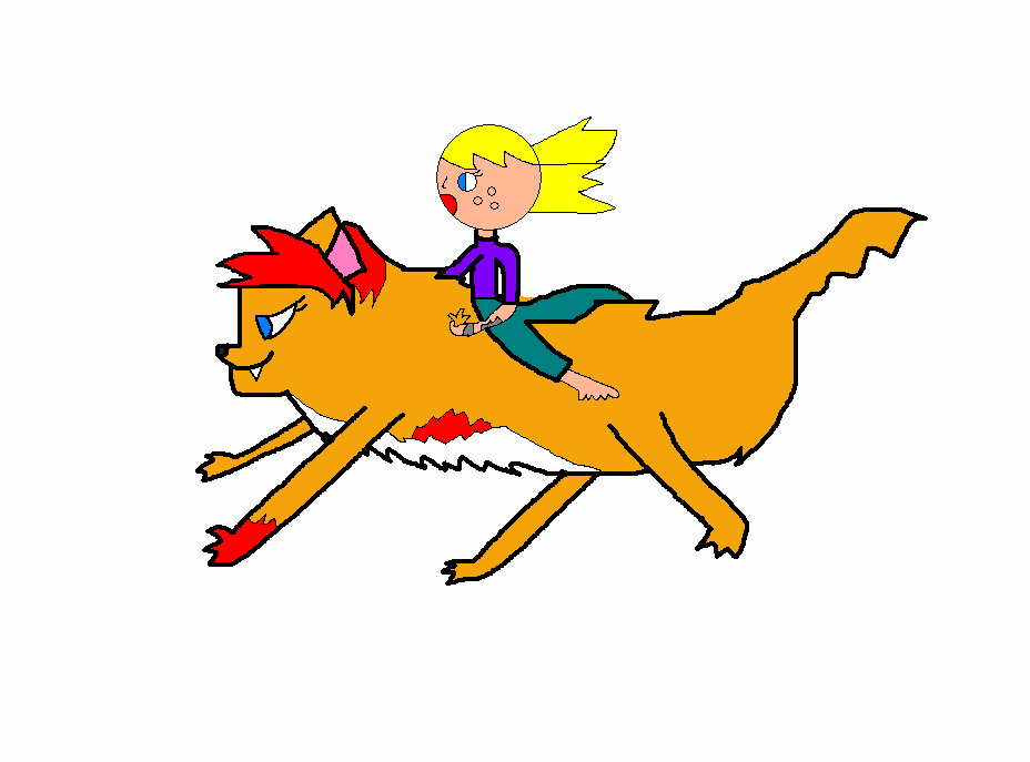 Eleanor (the wolf rider) and Mara her wolf