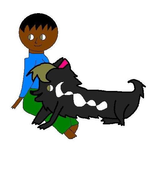 Michael(also and wolf rider) and Blackie his wolf