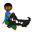 Michael(also and wolf rider) and Blackie his wolf