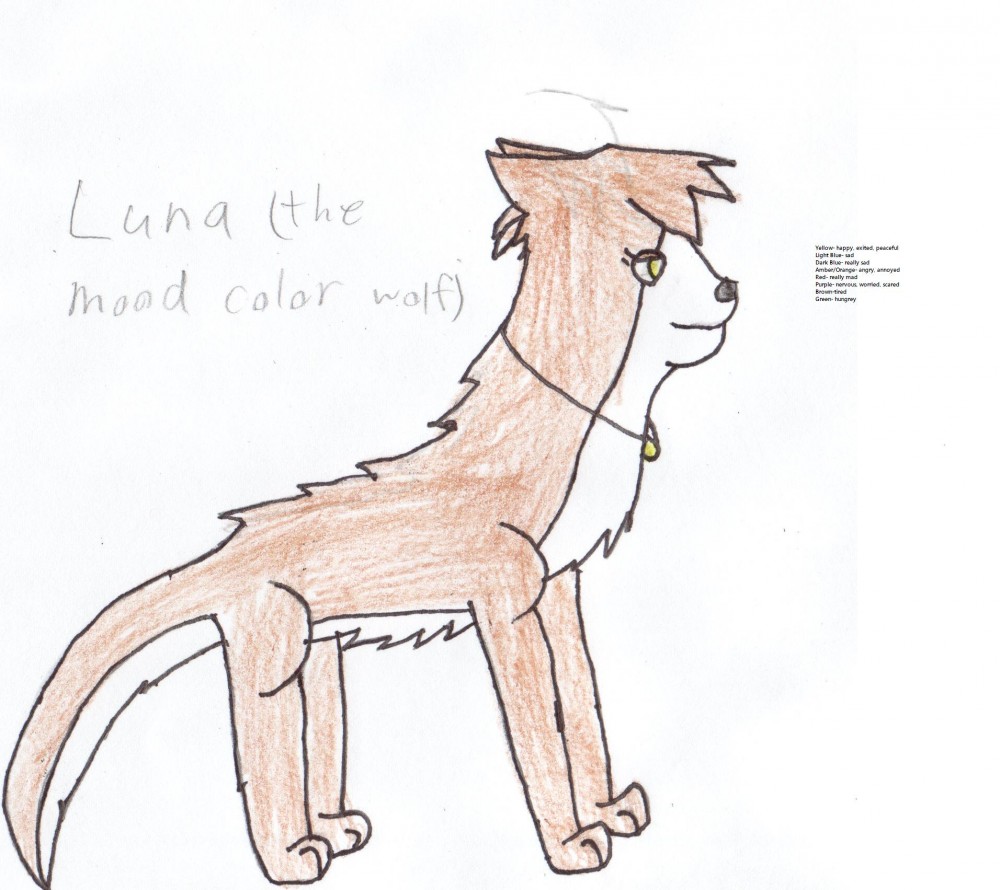 Luna the mood color wolf