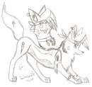 Kitty and wolfeh sketch me