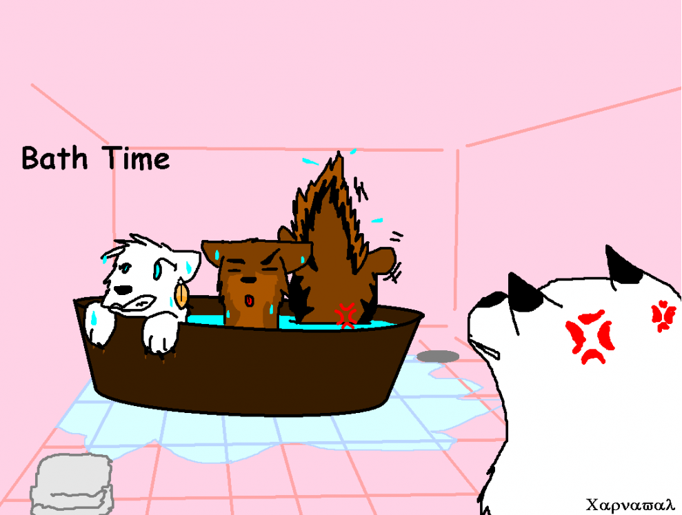 My family in the bathroom