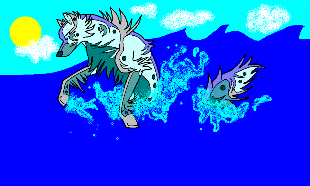 wolf in the ocean...