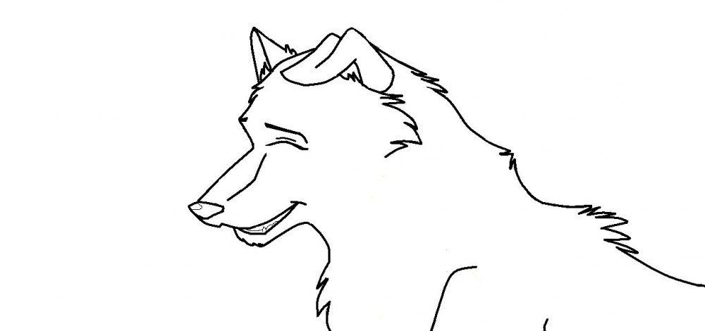 lineart of a hybrid dog