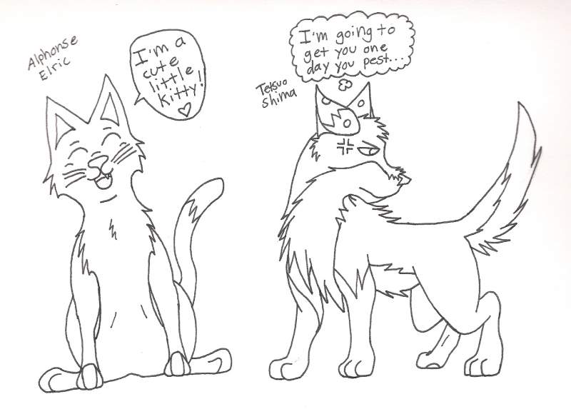 Alphonse kitten and Tetsuo puppy!