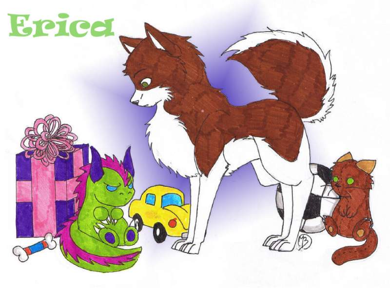 Erica with the toys