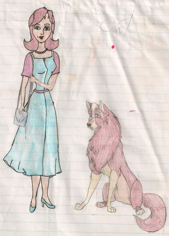 girl and dog
