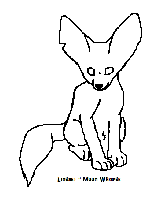 Free fennec fox lineart