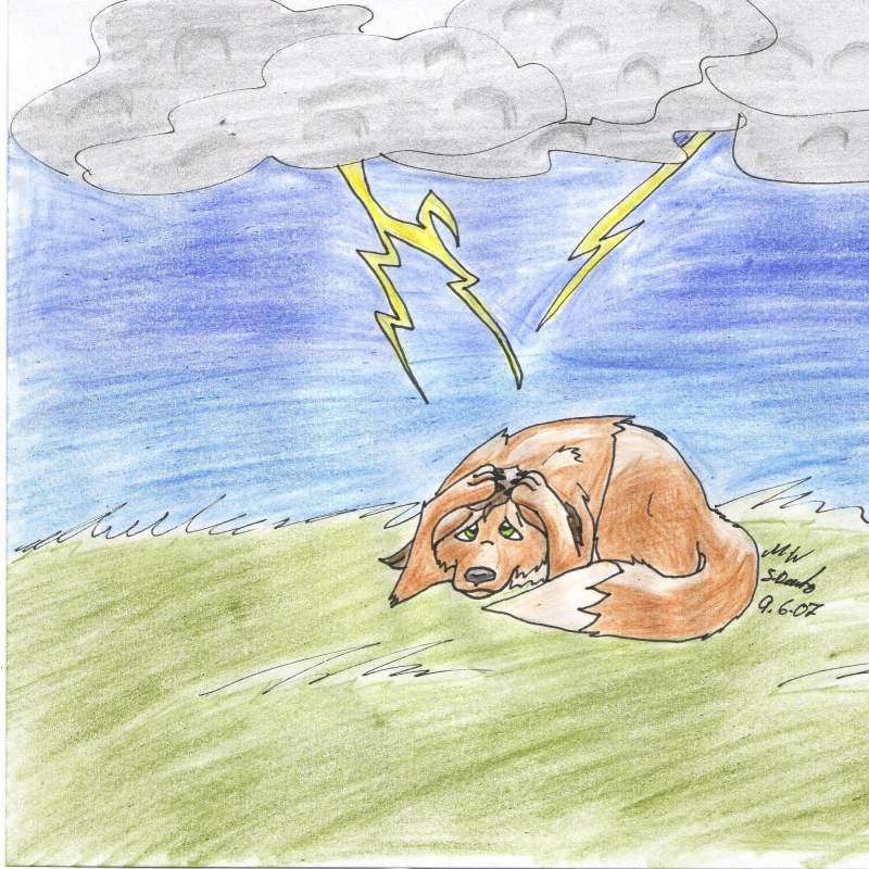 with a thunderstorm