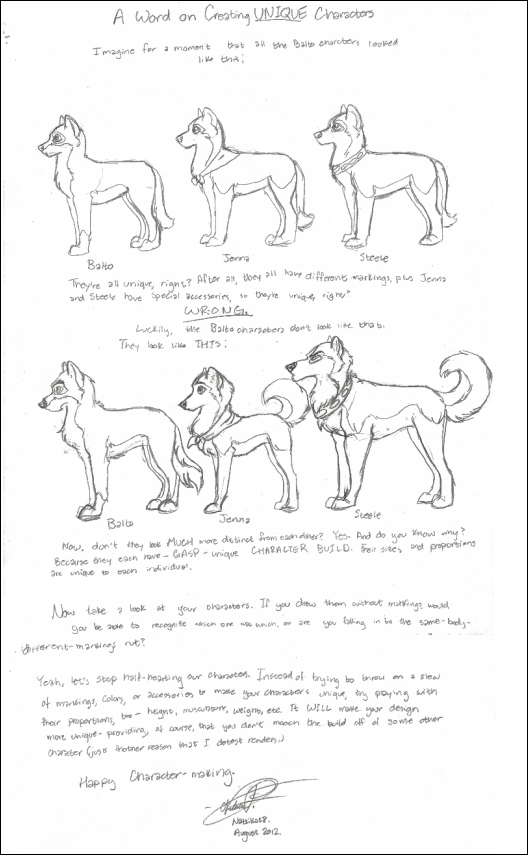 A Word on Creating Unique Characters