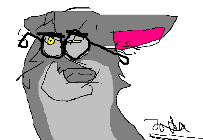 Balto with glasses