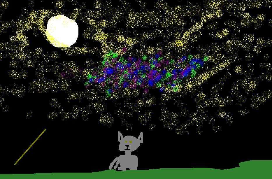Balto watching the Northern Lights