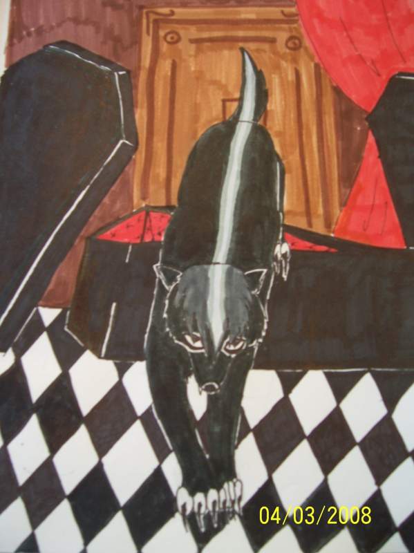 Marius the vampire creeping out of his lovely coff