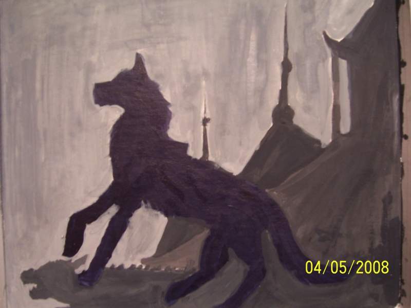 I painted this on a shoebox lid.