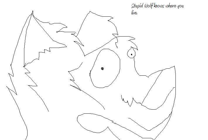 Stupid Wolf knows where you live ~Paint Drawing~