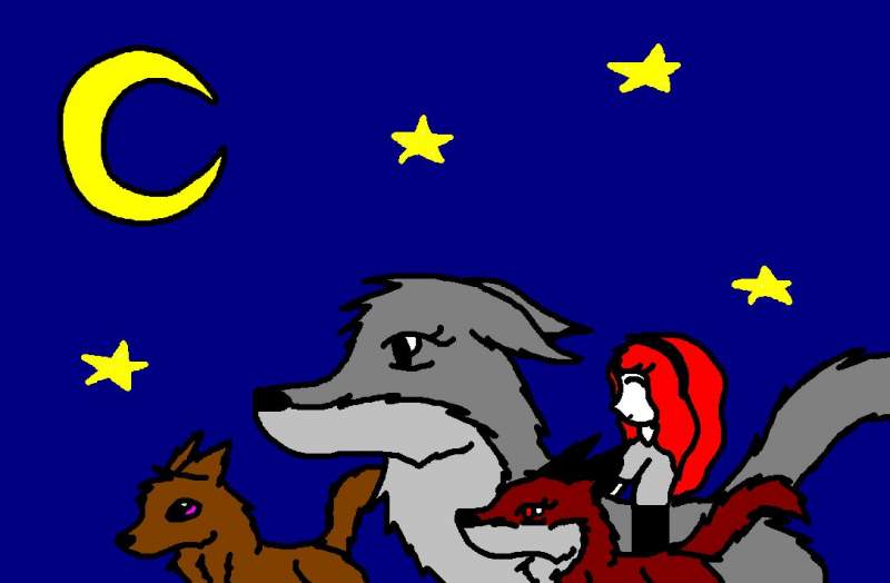 Harmony and three wolves