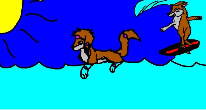 Princess Kira and a surfin dog
