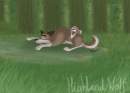 Balto and Alue, lazing in the forest