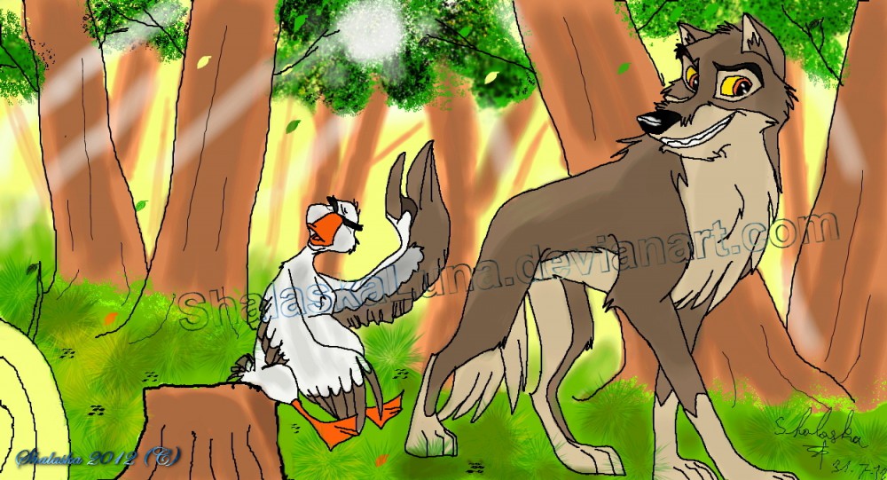 Balto et Boris dans la forêt