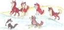 Puppies playing at the beach