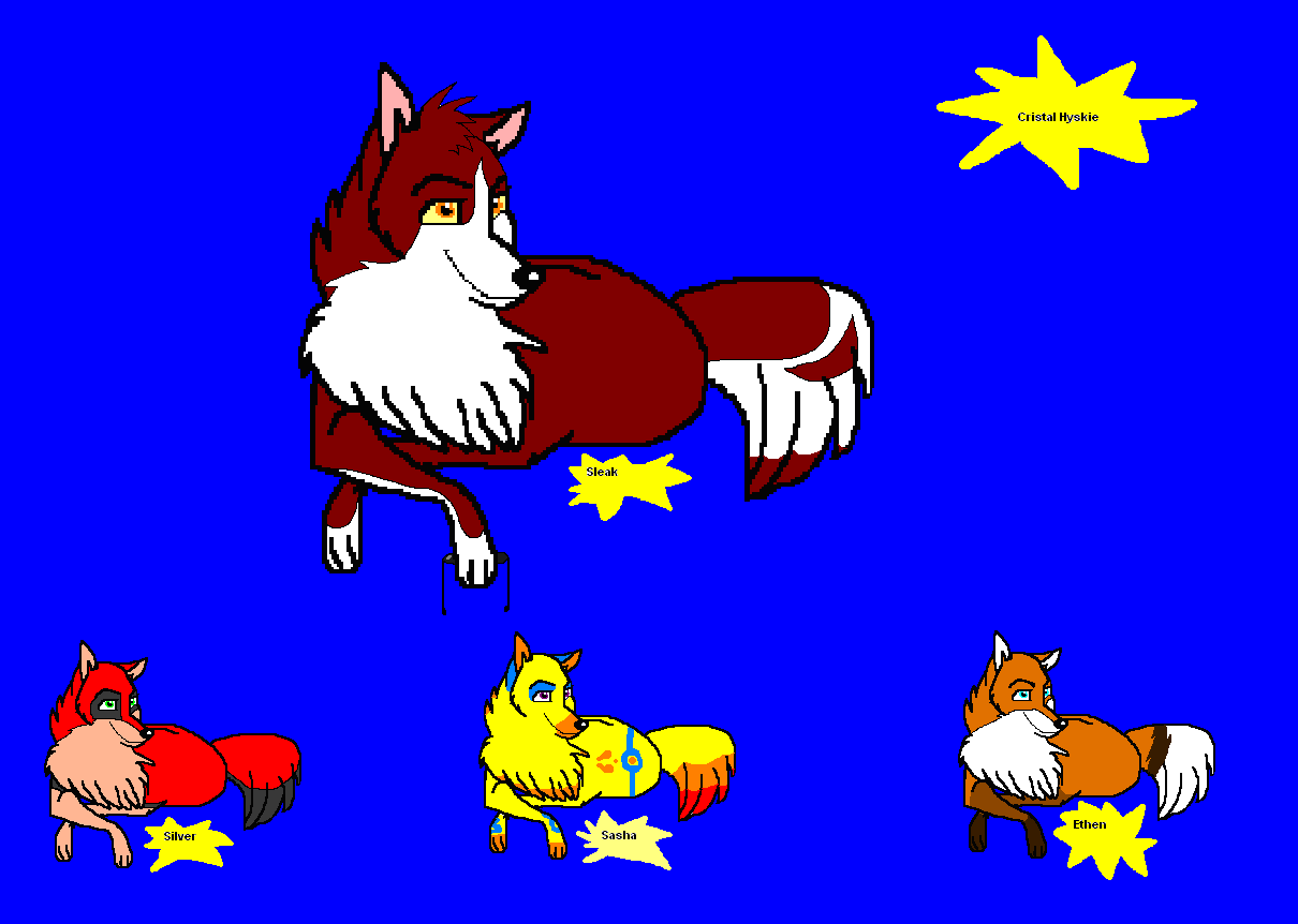 Silver, Sasha, Ethen, and Sleak