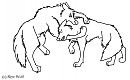 Wolf Fighting Lineart
