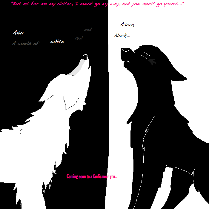Aniu and Adona (her sister the black wolf)