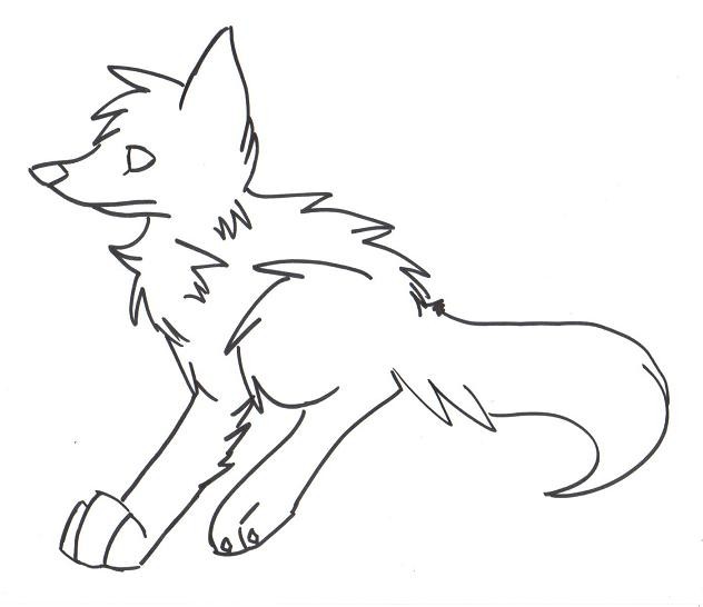 -Running Wolf Lineart/Coloring Page-