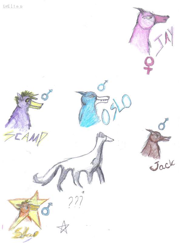 a random scetch of some wolfs