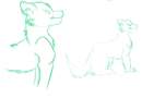 green scetch wolf