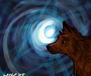 random wolf with a random background