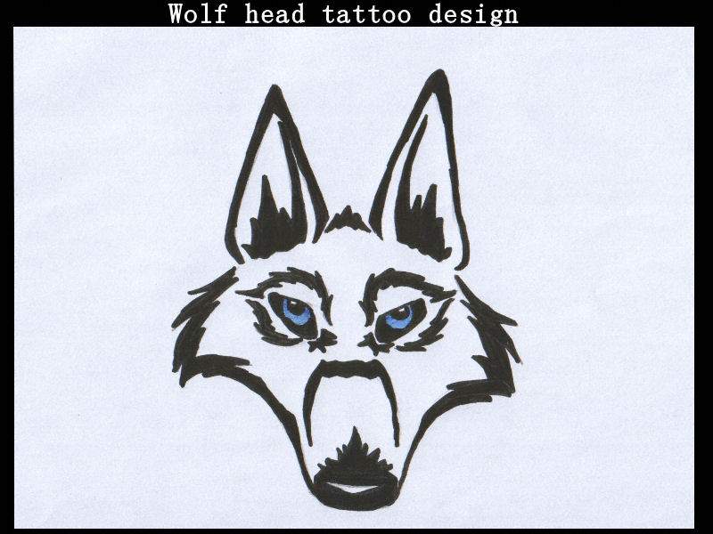 Wolf head tattoo design