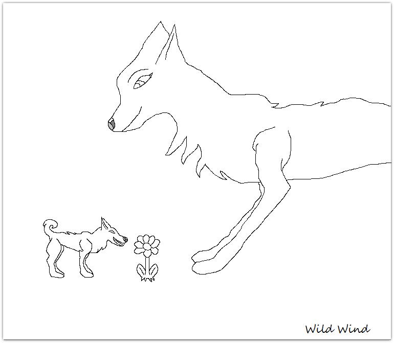 Free Lineart Mother and Pup 1
