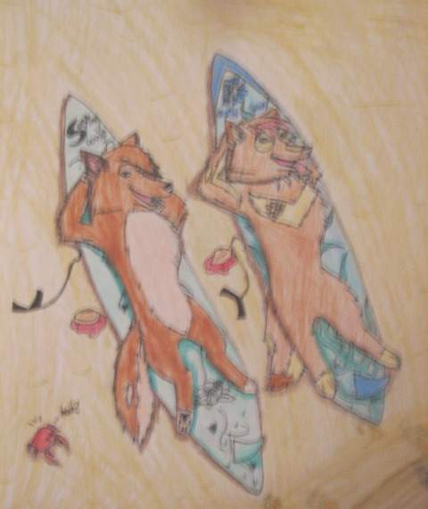 Surfin wolf art trade