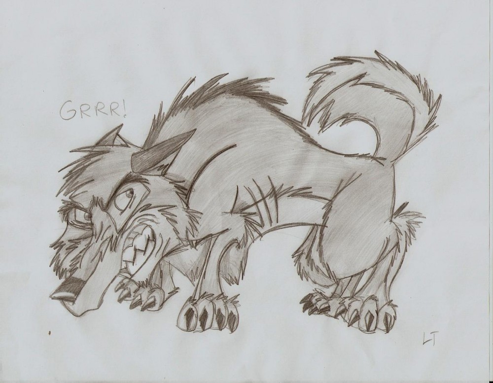 Growling wolf