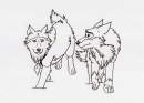 Balto and Jenna Lineart