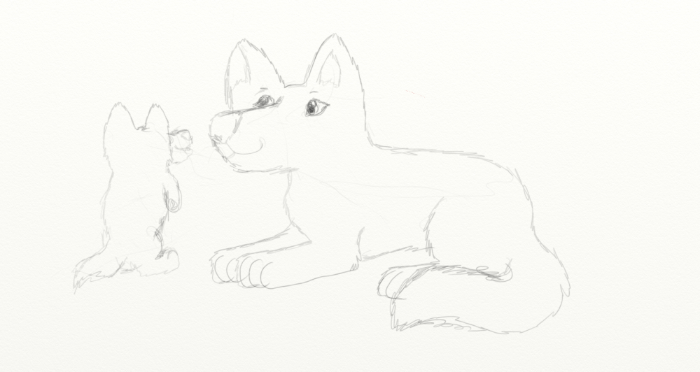 Jenna and Kodi- Hanging out with Mum- Sketch