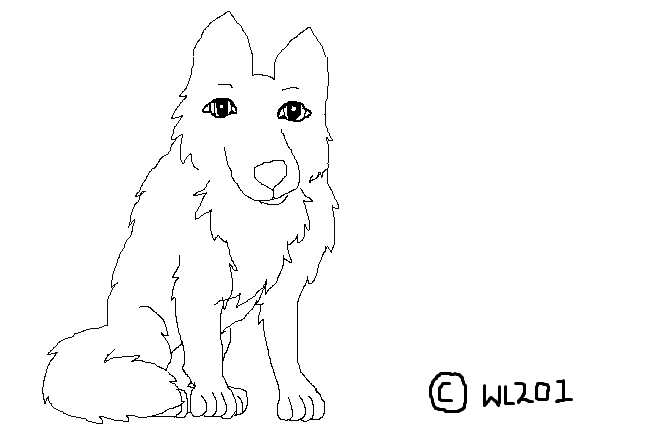 Realistic Wolf lineart.