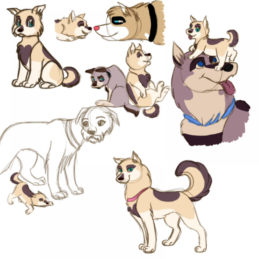 Chester and Holiday Pup Scribbles
