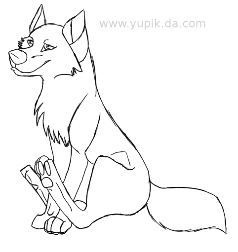 Free Wolf Lineart