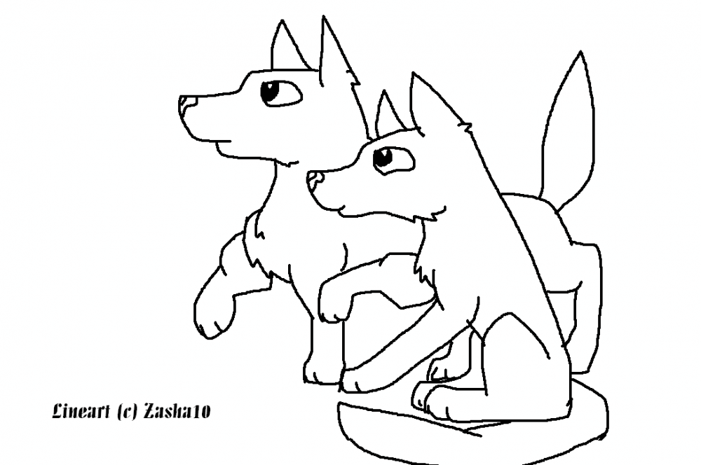 puppy lineart 3