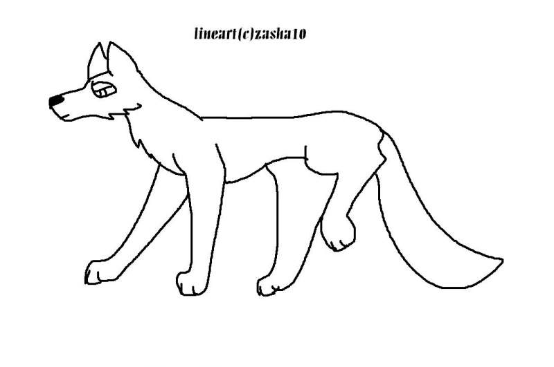 wolf line art