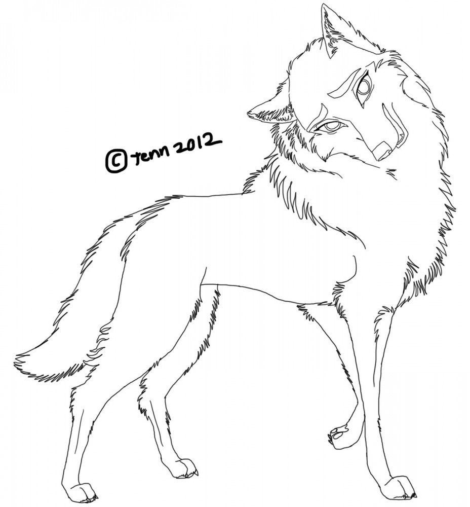 Free female wolf rendered lineart (for PSD users)