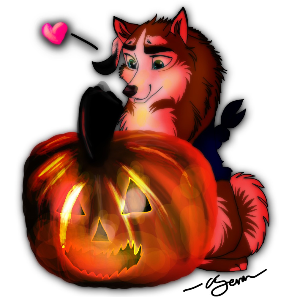 Alyx loves her pumpkin!