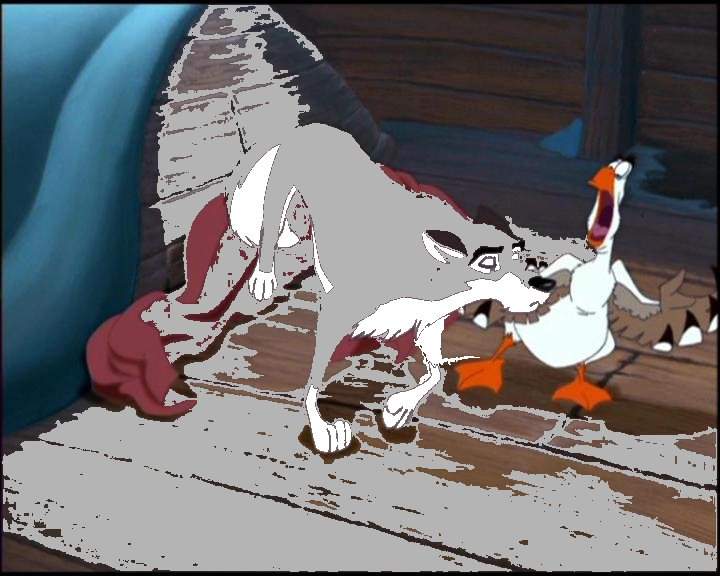 Goose wakes up the wroung wolf.