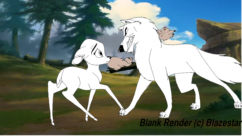 Wolf Eating Doe Blank Render?