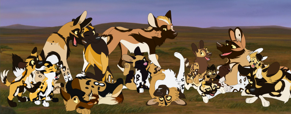 African Wild Dog Family