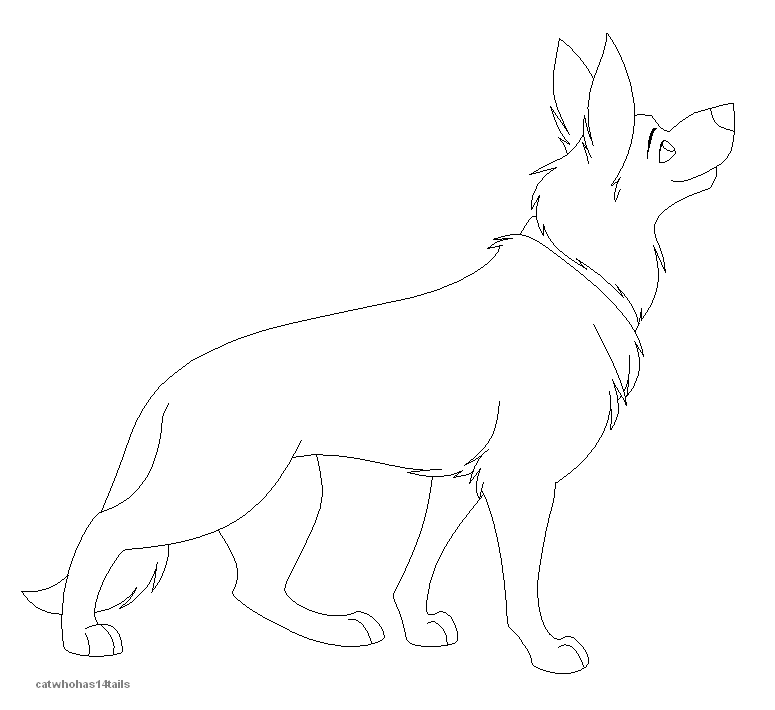 German Shepherd lineart