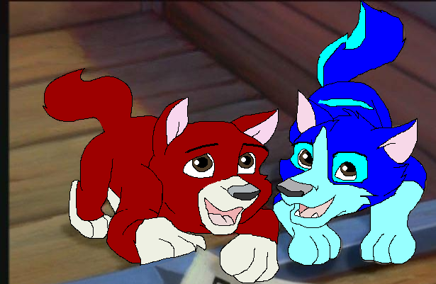 Kecia and Kye as pups Request for celestial wolf a
