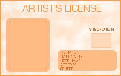 Artist's License- Blank online